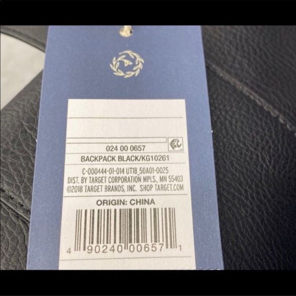 🌺 Universal Thread Faux Leather Black Backpack Bag- w/Flap Snap NEW with Tags - Picture 12 of 12